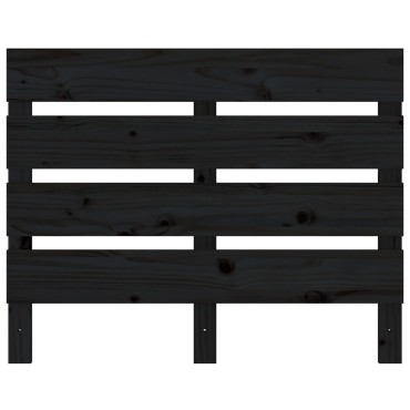 vidaXL Κεφαλάρι Κρεβατιού Μαύρο 75x3x80cm από Μασίφ Ξύλο Πεύκου 1 τεμ.