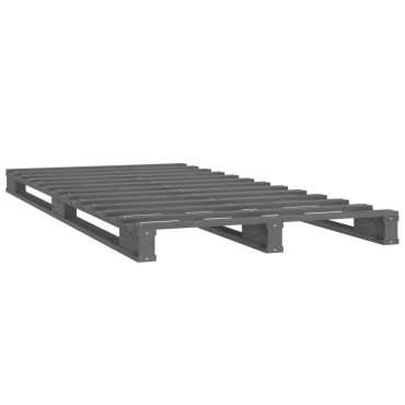 820387 vidaXL Καναπές από Παλέτες Γκρι 100x200cm Μασίφ Ξύλο Πεύκου - Μονό