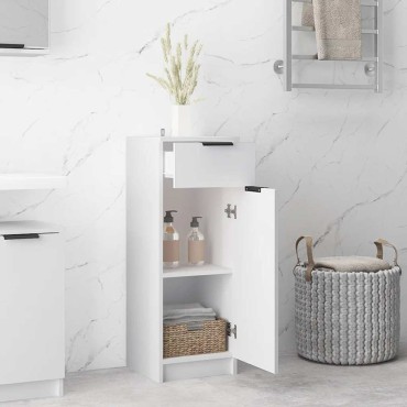 vidaXL Ντουλάπι Μπάνιου Λευκό 32x33,5x90cm Επεξεργασμένο Ξύλο 1 τεμ.
