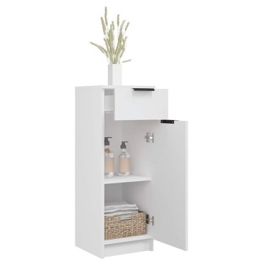 vidaXL Ντουλάπι Μπάνιου Λευκό 32x33,5x90cm Επεξεργασμένο Ξύλο 1 τεμ.