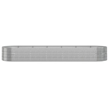 vidaXL Ζαρντινιέρα Ασημί 510x140x68 εκ. Ατσάλι με Ηλεκτρ. Βαφή Πούδρας