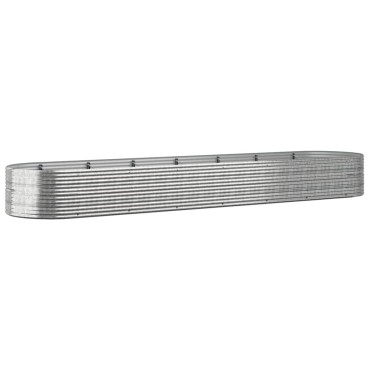 vidaXL Ζαρντινιέρα Ασημί 586x140x68 εκ. Ατσάλι με Ηλεκτρ. Βαφή Πούδρας