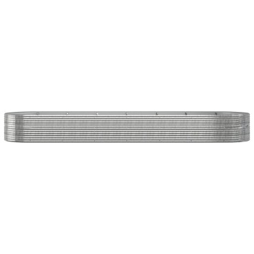 vidaXL Ζαρντινιέρα Ασημί 586x140x68 εκ. Ατσάλι με Ηλεκτρ. Βαφή Πούδρας