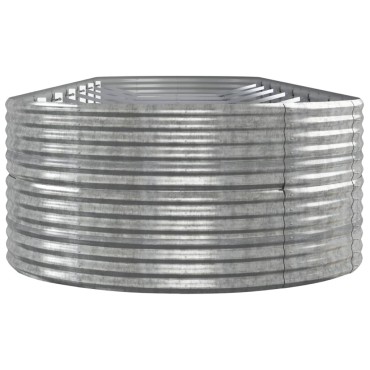 vidaXL Ζαρντινιέρα Ασημί 586x140x68 εκ. Ατσάλι με Ηλεκτρ. Βαφή Πούδρας