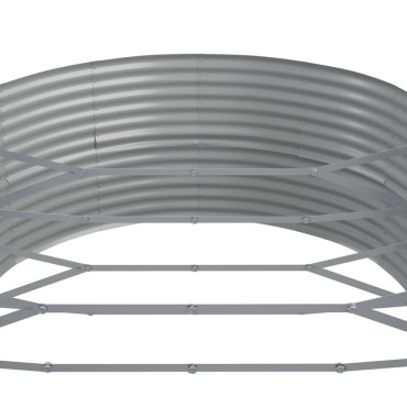 vidaXL Ζαρντινιέρα Ασημί 586x140x68 εκ. Ατσάλι με Ηλεκτρ. Βαφή Πούδρας