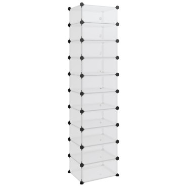 vidaXL Παπουτσοθήκη Διαφανής 44x32x174cm από Πολυπροπυλένιο