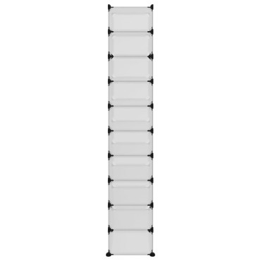 vidaXL Παπουτσοθήκη Διαφανής 44x32x174cm από Πολυπροπυλένιο
