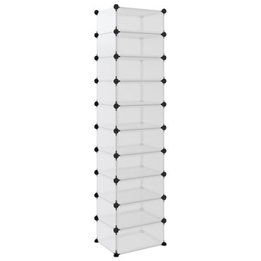 vidaXL Παπουτσοθήκη Διαφανής 44x32x174cm από Πολυπροπυλένιο
