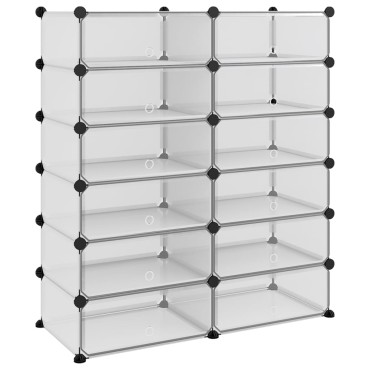 vidaXL Παπουτσοθήκη Διαφανής 94,5x36,5x106cm από Πολυπροπυλένιο