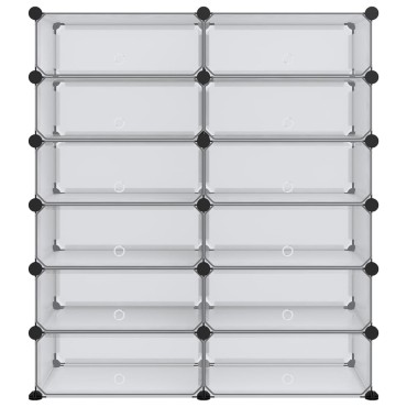 vidaXL Παπουτσοθήκη Διαφανής 94,5x36,5x106cm από Πολυπροπυλένιο