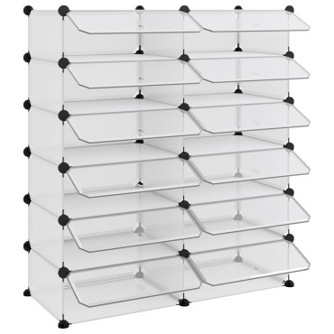 vidaXL Παπουτσοθήκη Διαφανής 94,5x36,5x106cm από Πολυπροπυλένιο