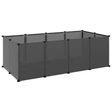 vidaXL Κλουβί Μικρών Ζώων Μαύρο 144x74x46,5 εκ. Πολυπροπυλένιο/Ατσάλι