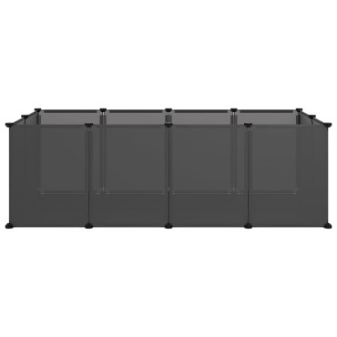 vidaXL Κλουβί Μικρών Ζώων Μαύρο 144x74x46,5 εκ. Πολυπροπυλένιο/Ατσάλι