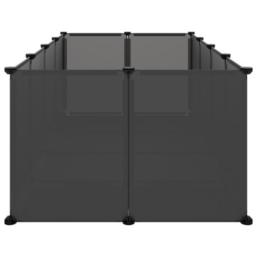 vidaXL Κλουβί Μικρών Ζώων Μαύρο 144x74x46,5 εκ. Πολυπροπυλένιο/Ατσάλι