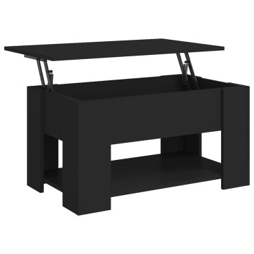 vidaXL Τραπεζάκι Σαλονιού Μαύρο 79x49x41cm Επεξεργασμένο Ξύλο 1 τεμ.