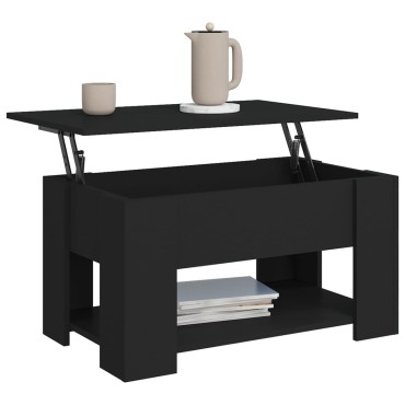 vidaXL Τραπεζάκι Σαλονιού Μαύρο 79x49x41cm Επεξεργασμένο Ξύλο 1 τεμ.
