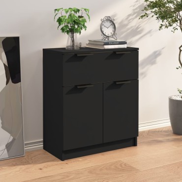 vidaXL Ντουλάπι Μαύρο 60x30x70cm από Επεξεργασμένο Ξύλο 1 τεμ.