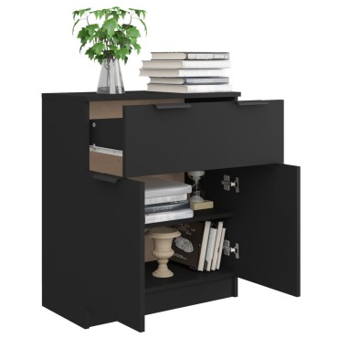 vidaXL Ντουλάπι Μαύρο 60x30x70cm από Επεξεργασμένο Ξύλο 1 τεμ.