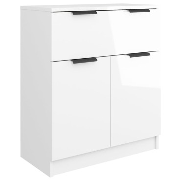vidaXL Ντουλάπι Γυαλιστερό Λευκό 60x30 x70cm Επεξεργασμένο Ξύλο 1 τεμ.