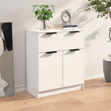 vidaXL Ντουλάπι Γυαλιστερό Λευκό 60x30 x70cm Επεξεργασμένο Ξύλο 1 τεμ.