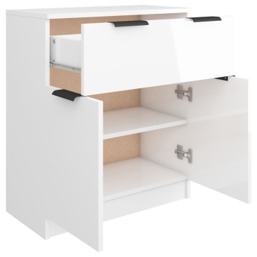 vidaXL Ντουλάπι Γυαλιστερό Λευκό 60x30 x70cm Επεξεργασμένο Ξύλο 1 τεμ.