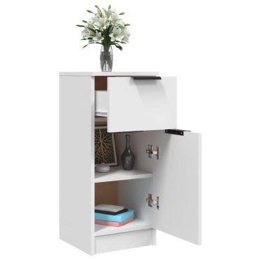 vidaXL Μπουφές Λευκά 30x30x70cm από Επεξεργασμένο Ξύλο 1 τεμ.