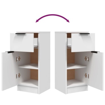 vidaXL Μπουφές Λευκά 30x30x70cm από Επεξεργασμένο Ξύλο 1 τεμ.