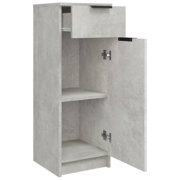 vidaXL Ντουλάπι Μπάνιου Γκρι Σκυροδέματος 32x34x90cm Επεξεργ. Ξύλο 1 τεμ.