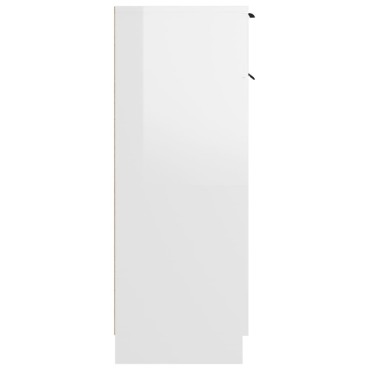 vidaXL Ντουλάπι Μπάνιου Γυαλιστερό Λευκό 32x34x90cm Επεξεργ. Ξύλο 1 τεμ.