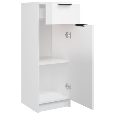vidaXL Ντουλάπι Μπάνιου Γυαλιστερό Λευκό 32x34x90cm Επεξεργ. Ξύλο 1 τεμ.