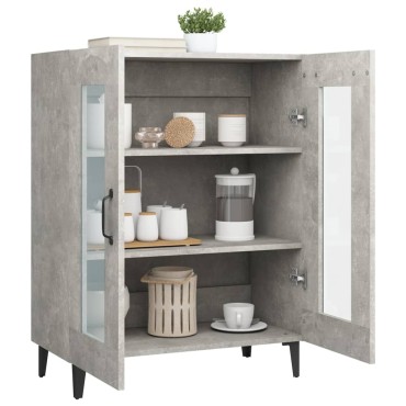 vidaXL Ντουλάπι Γκρι Σκυροδέματος 69,5x34x90cm Επεξεργασμένο Ξύλο 1 τεμ.