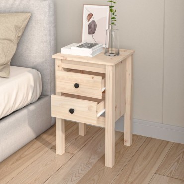 vidaXL Κομοδίνο 40x35x61,5cm από Μασίφ Ξύλο Πεύκου 1 τεμ.
