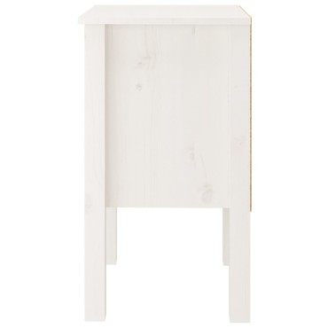 vidaXL Κομοδίνο Λευκό 40x35x61,5cm από Μασίφ Ξύλο Πεύκου 1 τεμ.