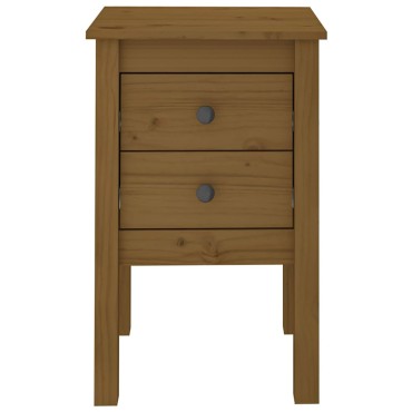 vidaXL Κομοδίνο Καφέ Μελί 40x35x61,5cm από Μασίφ Ξύλο Πεύκου 1 τεμ.
