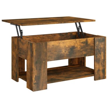 vidaXL Τραπεζάκι Σαλονιού Καπνιστή Δρυς 79x49x41cm Επεξεργασμ. Ξύλο 1 τεμ.