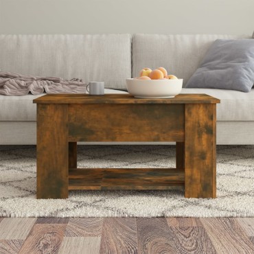 vidaXL Τραπεζάκι Σαλονιού Καπνιστή Δρυς 79x49x41cm Επεξεργασμ. Ξύλο 1 τεμ.