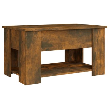 vidaXL Τραπεζάκι Σαλονιού Καπνιστή Δρυς 79x49x41cm Επεξεργασμ. Ξύλο 1 τεμ.