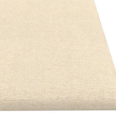 vidaXL Πάνελ Τοίχου 12 τεμ. Κρεμ 60 x 15 εκ. 1,08 μ² Υφασμάτινα