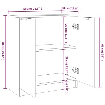 vidaXL Ντουλάπια 2 τεμ. Μαύρα 60x30x70cm Επεξεργασμένο Ξύλο