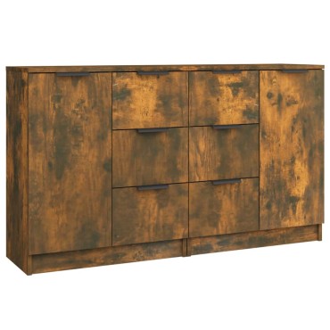 vidaXL Ντουλάπια 2 τεμ. Καπνιστή δρυς 60x30x70cm Επεξεργασμένο Ξύλο