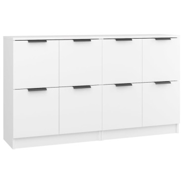 vidaXL Ντουλάπια 2 τεμ. άσπρο 60x30x70cm Επεξεργασμένο Ξύλο