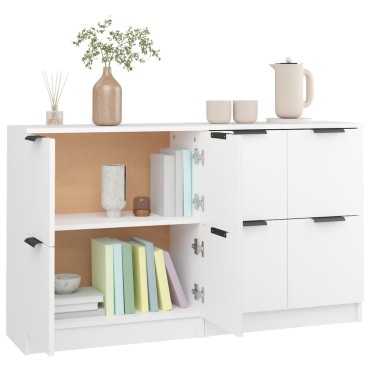 vidaXL Ντουλάπια 2 τεμ. άσπρο 60x30x70cm Επεξεργασμένο Ξύλο