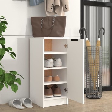 vidaXL Παπουτσοθήκη Λευκή 30x35x70cm από Επεξεργασμένο Ξύλο 1 τεμ.