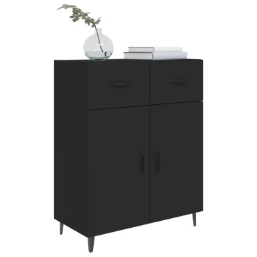 vidaXL Συρταριέρα Μαύρη 69,5x34x90cm από Επεξεργασμένο Ξύλο 1 τεμ.