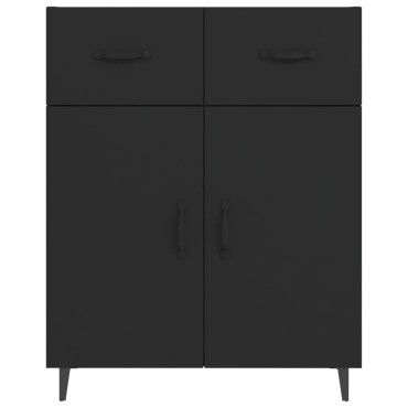 vidaXL Συρταριέρα Μαύρη 69,5x34x90cm από Επεξεργασμένο Ξύλο 1 τεμ.