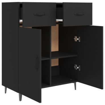 vidaXL Συρταριέρα Μαύρη 69,5x34x90cm από Επεξεργασμένο Ξύλο 1 τεμ.