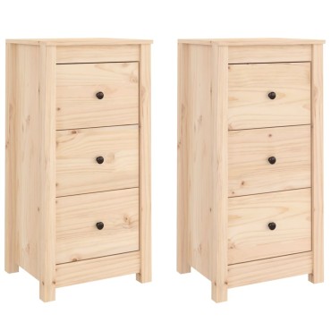 vidaXL Ντουλάπια 2 τεμ. 40x35x80cm από Μασίφ Ξύλο Πεύκου