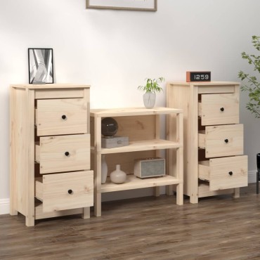 vidaXL Ντουλάπια 2 τεμ. 40x35x80cm από Μασίφ Ξύλο Πεύκου