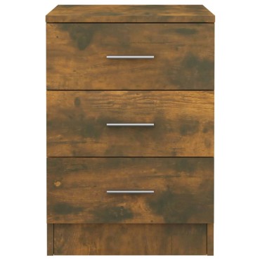 vidaXL Κομοδίνο Καπνιστή Δρυς 38x35x56cm από Επεξεργασμένο Ξύλο 1 τεμ.