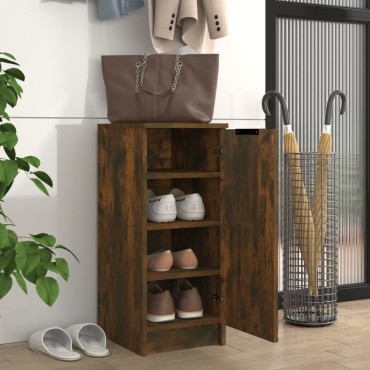 vidaXL Παπουτσοθήκη Καπνιστή Δρυς 30x35x70cm από Επεξεργασμένο Ξύλο 1 τεμ.